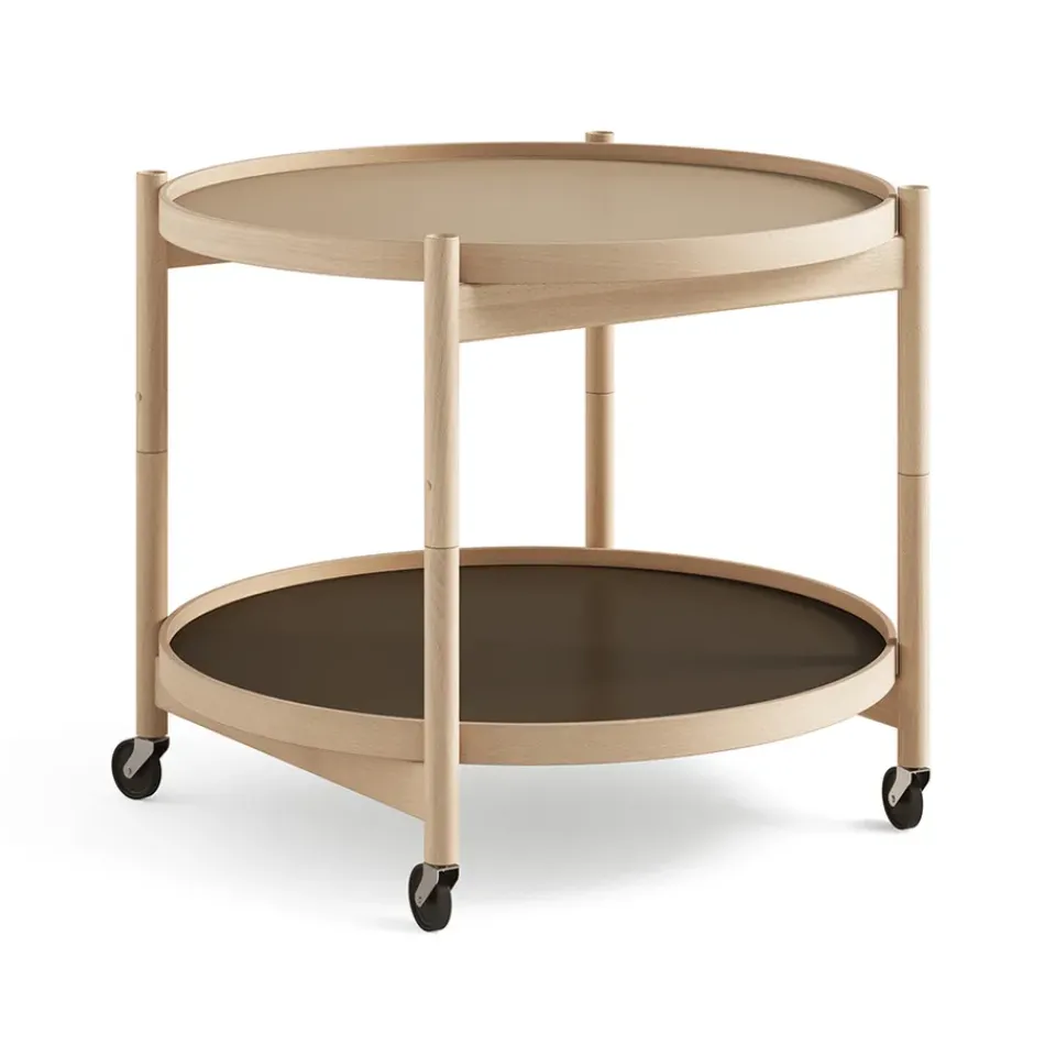 Brdr. Krüger Side Tables*Bølling Tray Table model 60, Earth, oiled beech stand Beige