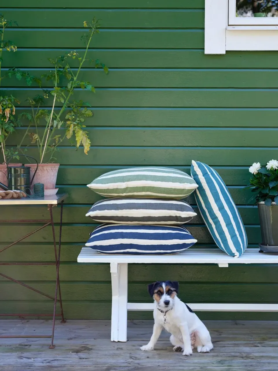 Chhatwal & Jonsson Garden Details & Accessories*Block Stripe outdoor cushion 40x60 cm, -off white Blue