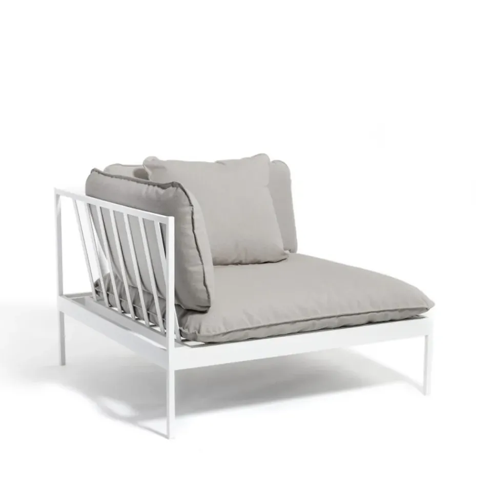 Skargaarden Garden Sofas & Garden Benches|Outdoor Lounge Furniture*Bönan modular sofa, Sunbrella Sling light , corner, l. aluminium frame Grey