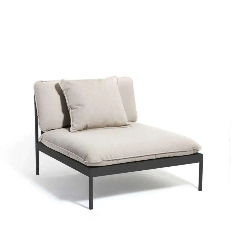 Skargaarden Garden Sofas & Garden Benches|Outdoor Lounge Furniture*Bönan modular sofa, Sunbrella Ashe light , 1-seat, d. aluminium frame Grey