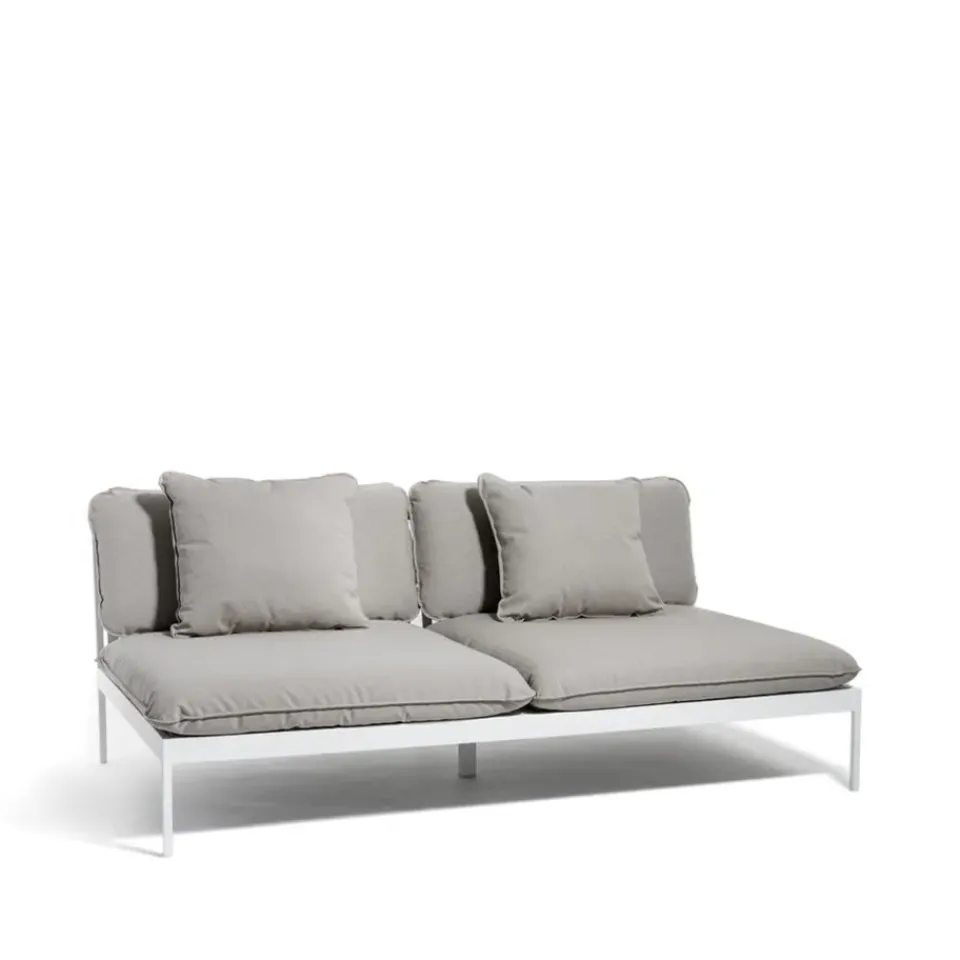 Skargaarden Garden Sofas & Garden Benches|Outdoor Lounge Furniture*Bönan modular sofa, Sunbrella Sling light , 2-seat, l. aluminium frame Grey