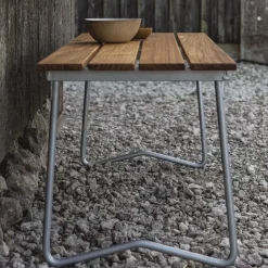 Grythyttan Stålmöbler Garden Sofas & Garden Benches*Bänk 8 bench, Teak-hot-dip galvanized steel stand Brown
