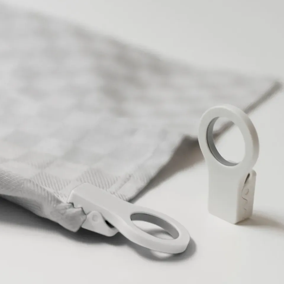 Bosign Clothes Hooks & Hangers*Loop clips for kitchen towel 2-pack, White