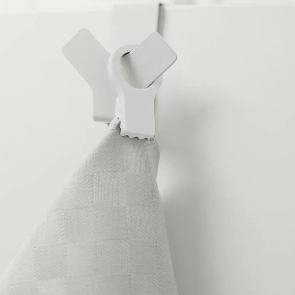 Bosign Clothes Hooks & Hangers*Loop clips for kitchen towel 2-pack, White