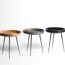 Mater Coffee Tables*Bowl Large table, mango sirka grey. black stand Brown