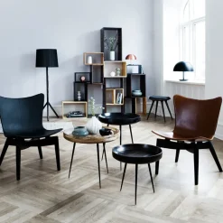 Mater Coffee Tables*Bowl Small table, mango sirka grey. black stand Brown