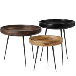 Mater Coffee Tables*Bowl Small table, mango sirka grey. black stand Brown