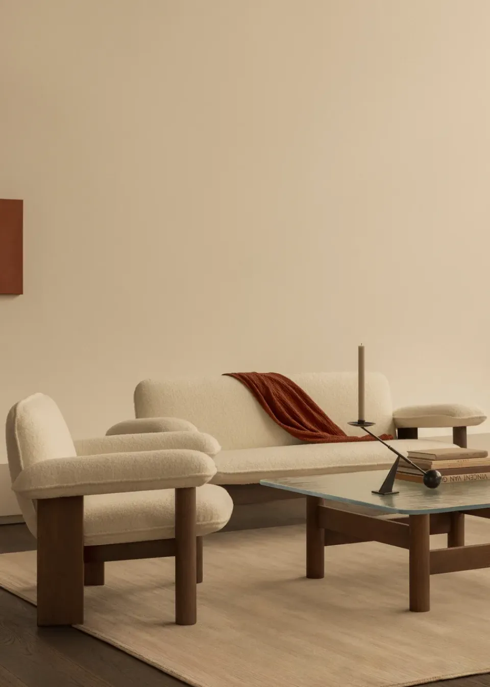 Audo Copenhagen Armchairs & Footstools|Chairs*Brasilia armchair low back, Dark oak-Baru 0450 Gold-coloured
