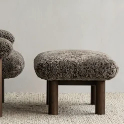 Audo Copenhagen Armchairs & Footstools*Brasilia footstool, Moss 011 -dark stained oak Grey