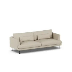 1898 Sofas*Bredhult sofa, Bern 0341-black steel, 3-seater Beige