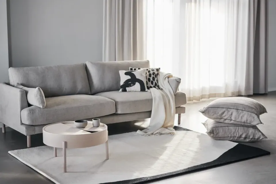 1898 Sofas*Bredhult sofa, Bern 0341-white-oiled oak, 3-seater Beige