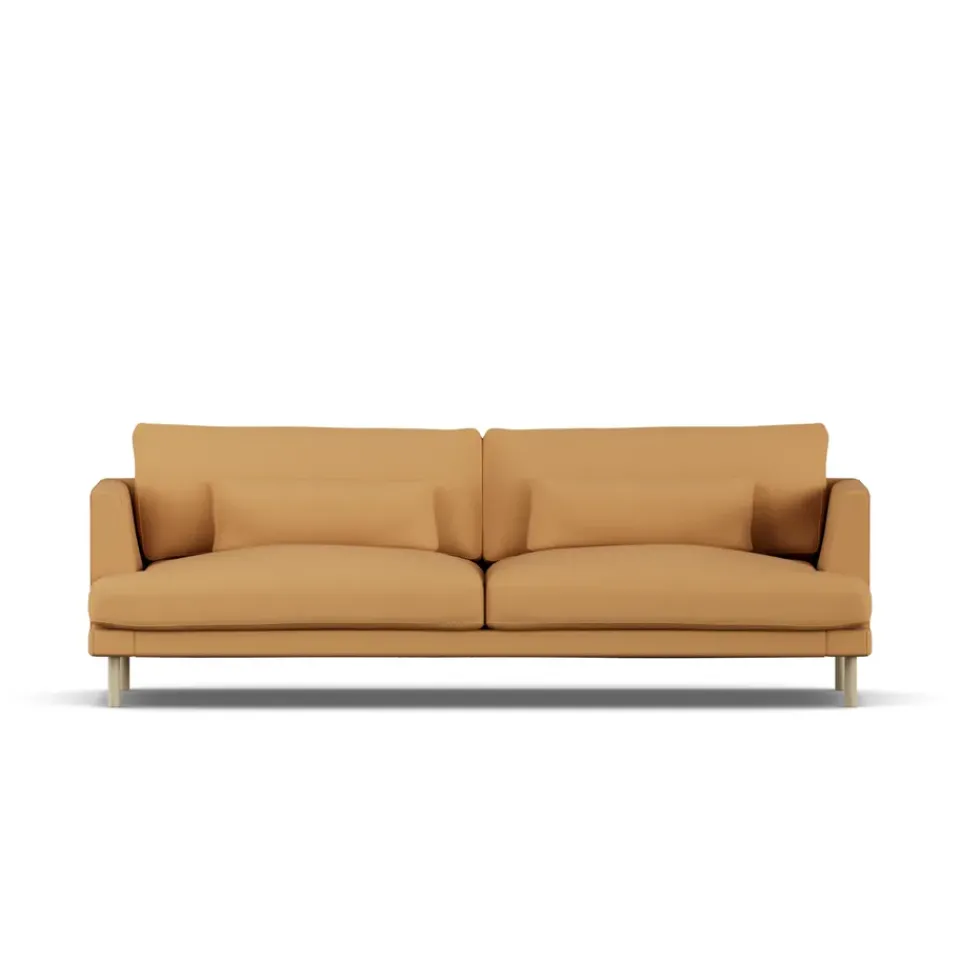1898 Sofas*Bredhult sofa, Jump Honey 1959-white-oiled oak, 3-seater Yellow