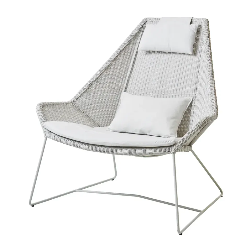 Cane-line Seat Cushions & Pads*Breeze cushion set lounge armchair high back, Natté White