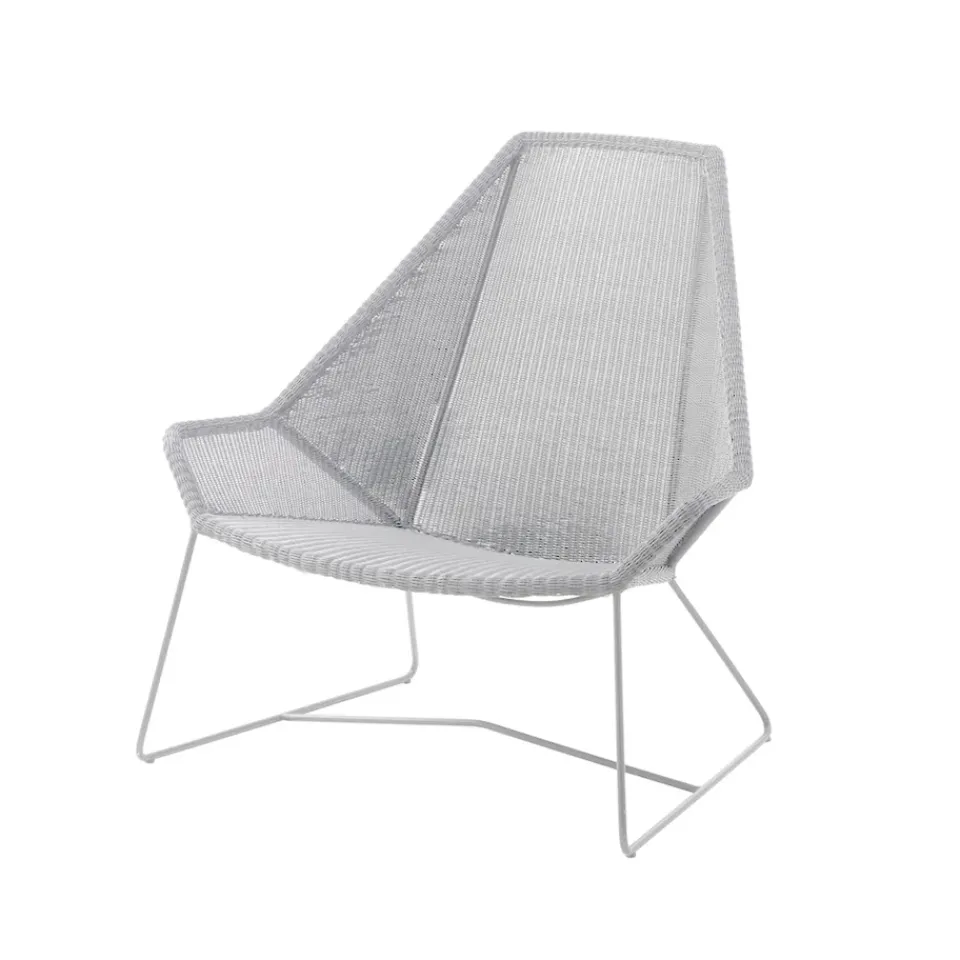 Cane-line Outdoor Lounge Furniture*Breeze lounge armchair high back weave, grey White