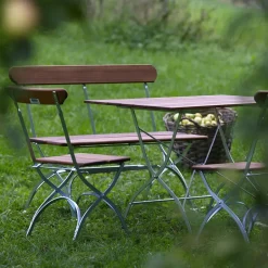 Grythyttan Stålmöbler Garden Sofas & Garden Benches|Outdoor Lounge Furniture*Bryggeri sofa, Teak-hot-dip galvanized stand Brown