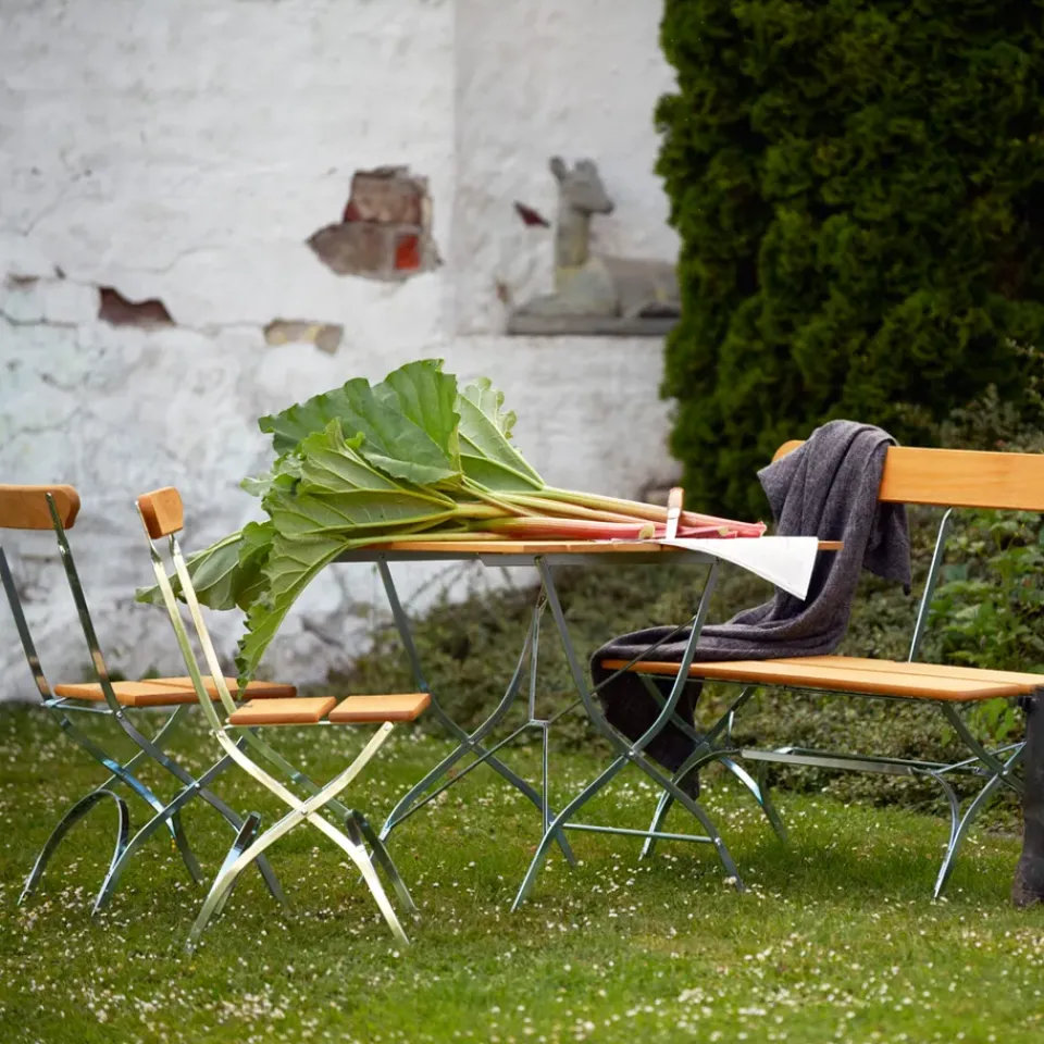 Grythyttan Stålmöbler Garden Sofas & Garden Benches|Outdoor Lounge Furniture*Bryggeri sofa, Teak-hot-dip galvanized stand Brown