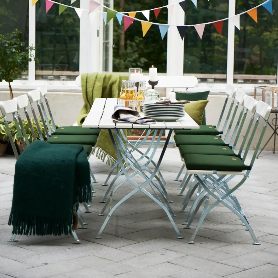 Grythyttan Stålmöbler Table For Outdoor Use*Bryggeri table, lacquer oak-hot-dip galvanized White
