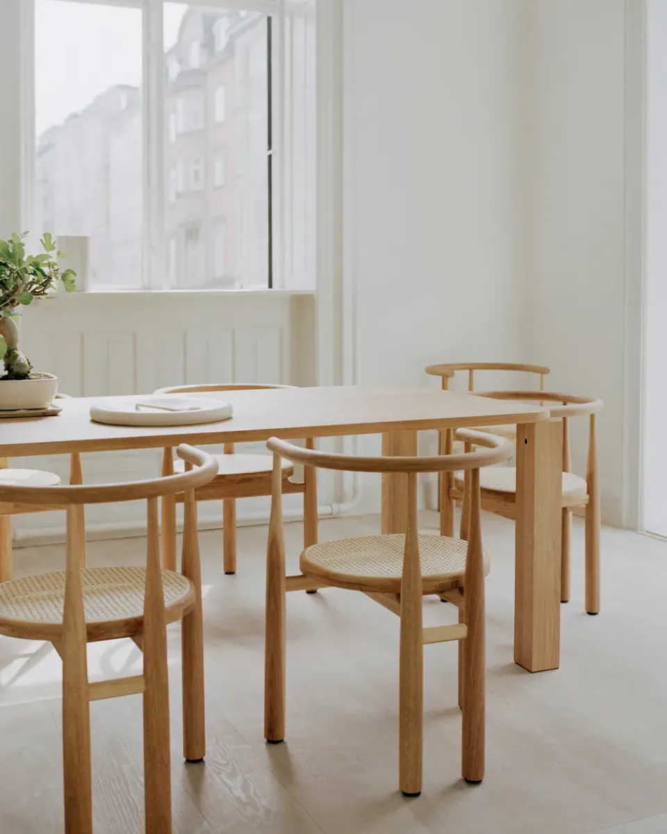 New Works Chairs*Bukowski chair, Oiled oak rattan Brown