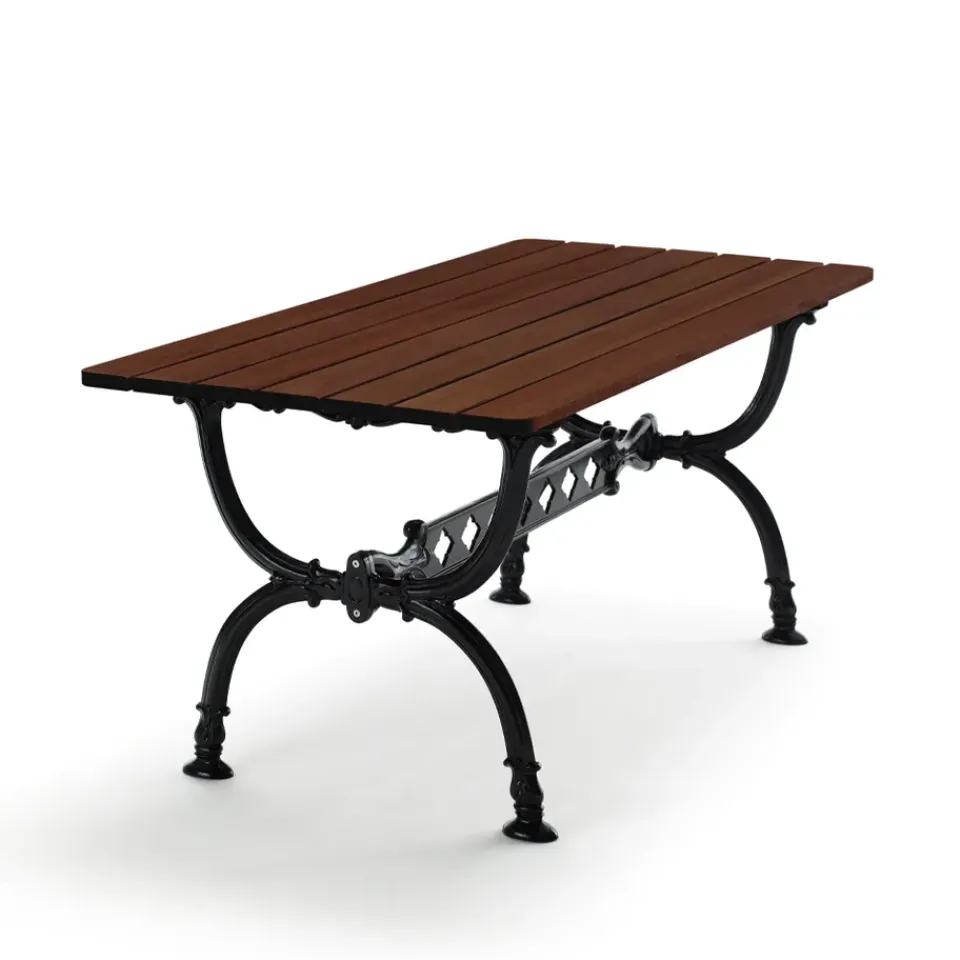 Byarums bruk Table For Outdoor Use*Byarum table 142x72 cm, Pine brown glaze, black stand Beige