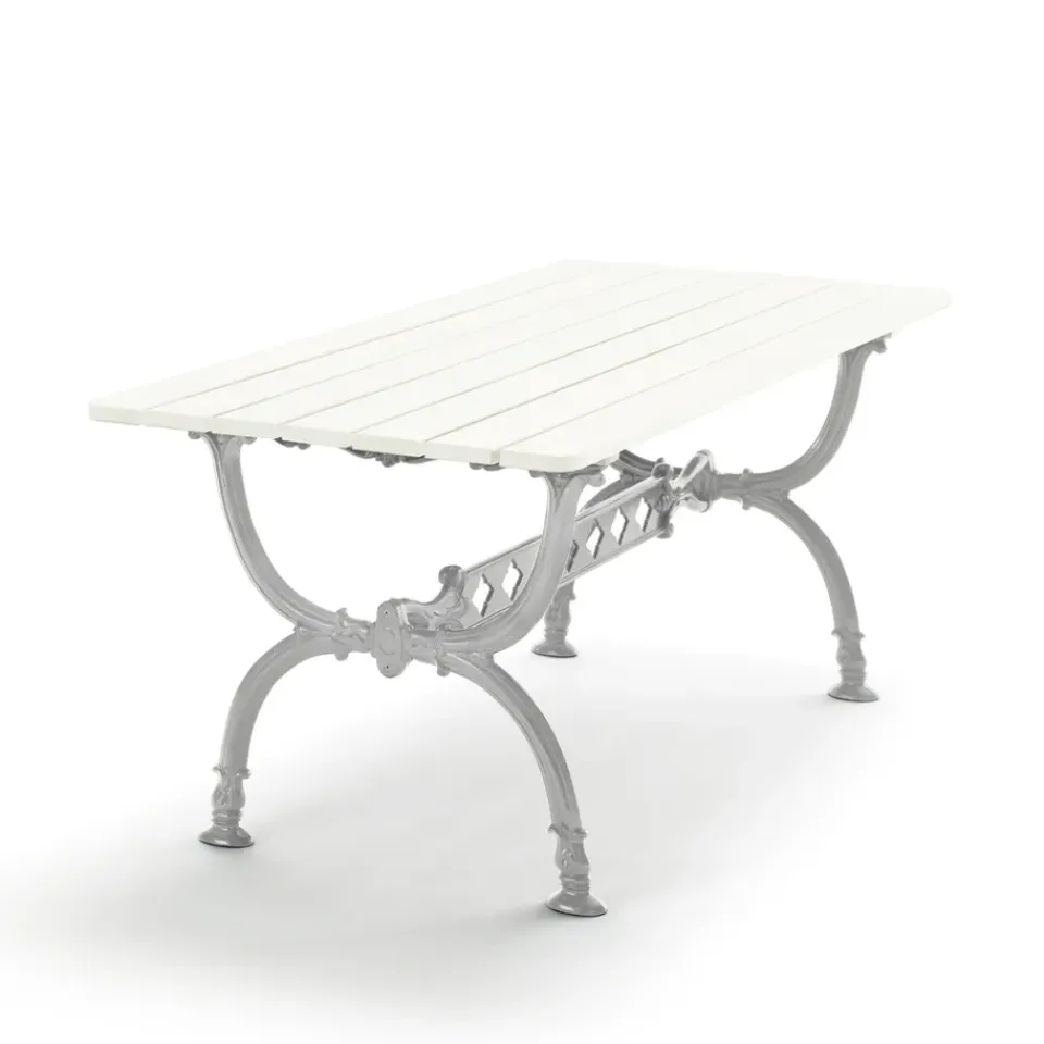 Byarums bruk Table For Outdoor Use*Byarum table 142x72 cm, lacquered pine, raw aluminum stand White