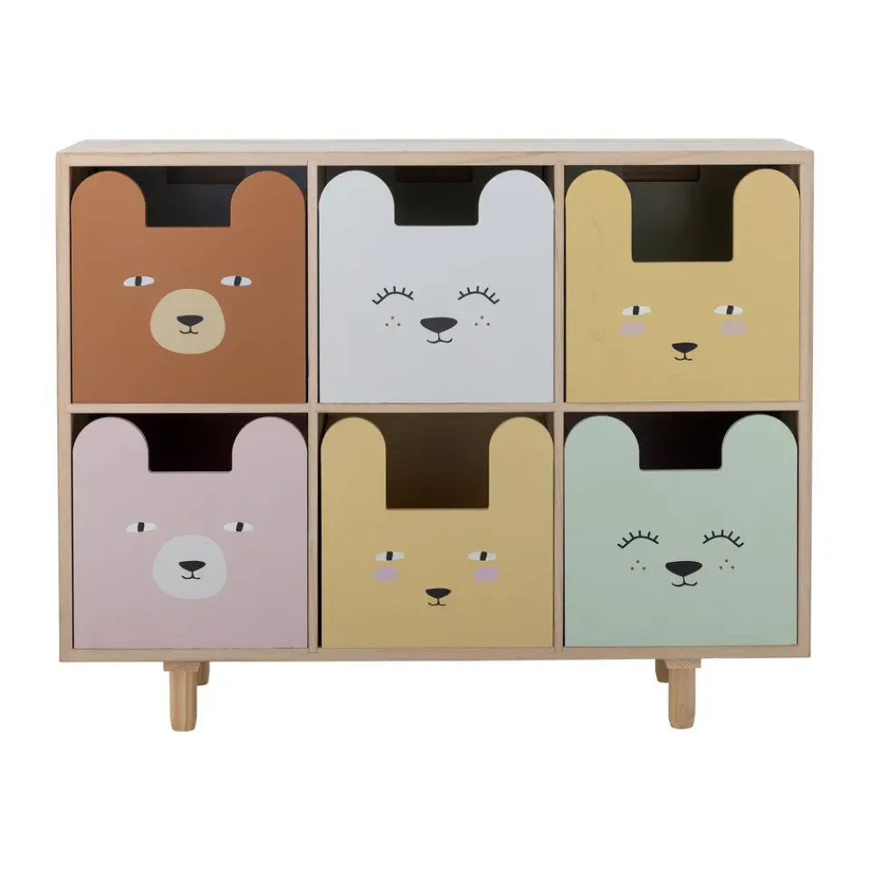 Bloomingville Shelves & Shelving Systems*Calle bookshelf 6-drawers 55x88.5 cm, Nature White