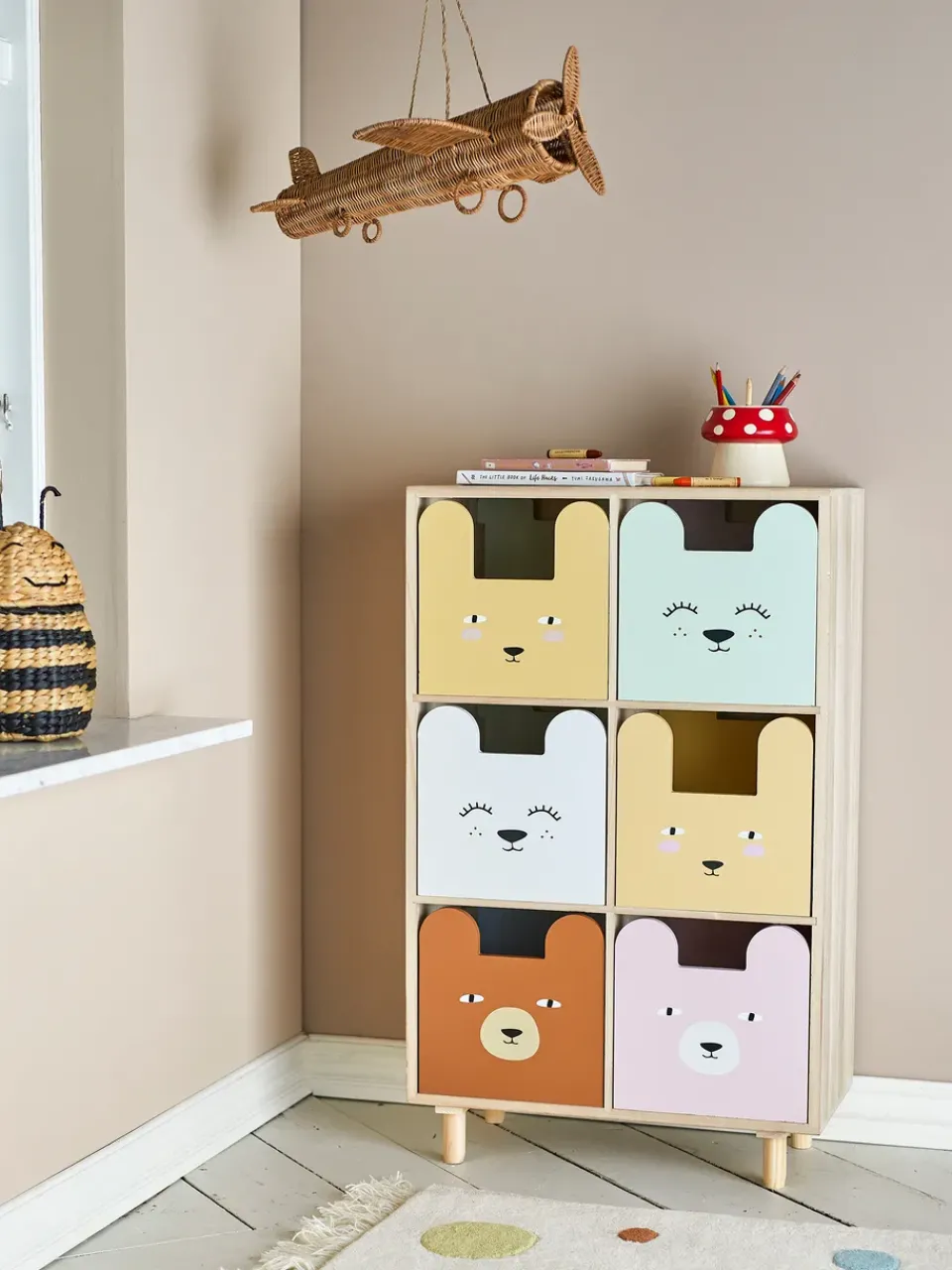 Bloomingville Shelves & Shelving Systems*Calle bookshelf 6-drawers 55x88.5 cm, Nature White