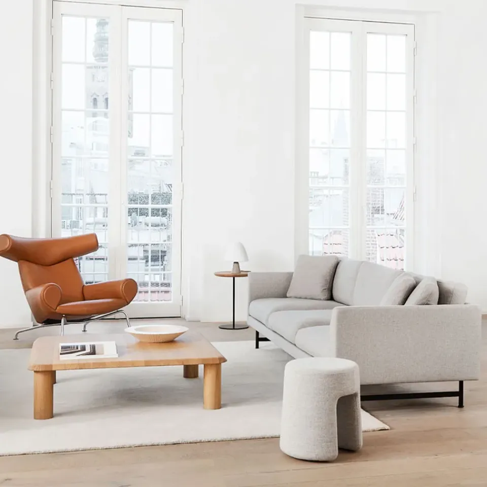 Fredericia Furniture Sofas*Calmo 5623 sofa, Sunniva 242-black steel Grey