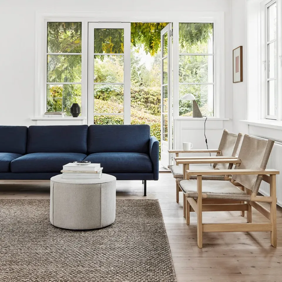 Fredericia Furniture Sofas*Calmo 5623 sofa, Sunniva 783-black steel Blue