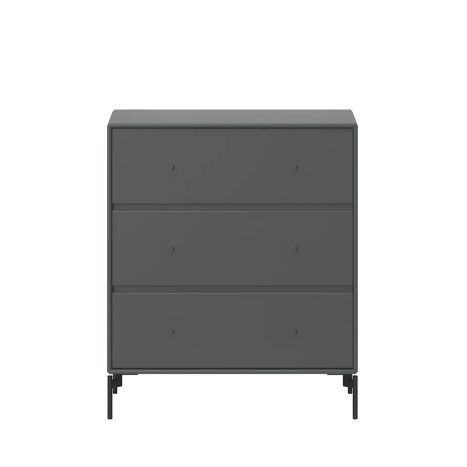 Montana Dressers & Drawer Units*Carry dresser, Anthracite 04, black lacquered legs Grey