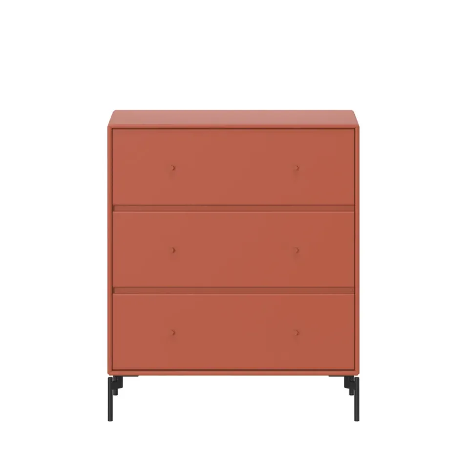 Montana Dressers & Drawer Units*Carry dresser, Hokkaido 162, black lacquered legs Orange