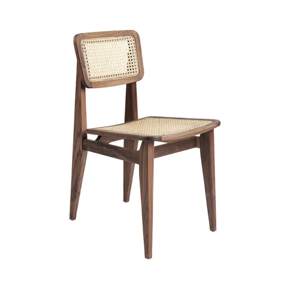 GUBI Chairs*C-Chair chair, American walnut, rattan Brown