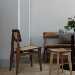 GUBI Chairs*C-Chair chair, American walnut, rattan Brown