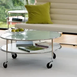Lammhults Coffee Tables*Chicago III coffee table, Frosted glass-chrome Transparent