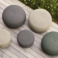 Cane-line Seating*Circle footstool Ø52 cm, Taupe Beige