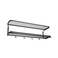 Essem Design Hat Rack & Hat Shelves*Classic 650 hat shelf, /chrome, 2 levels, 90 cm Black