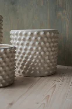 DBKD Garden Details & Accessories*Cloudy flower pot vanilla, Medium Ø30 cm White
