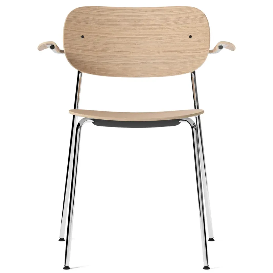 Audo Copenhagen Chairs*Co chair with armrest chromed legs, oak Brown