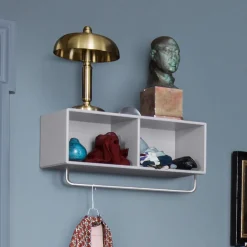 Montana Hat Rack & Hat Shelves*COAT hat shelf with clothes rails, Fennel 144, incl. suspension Green