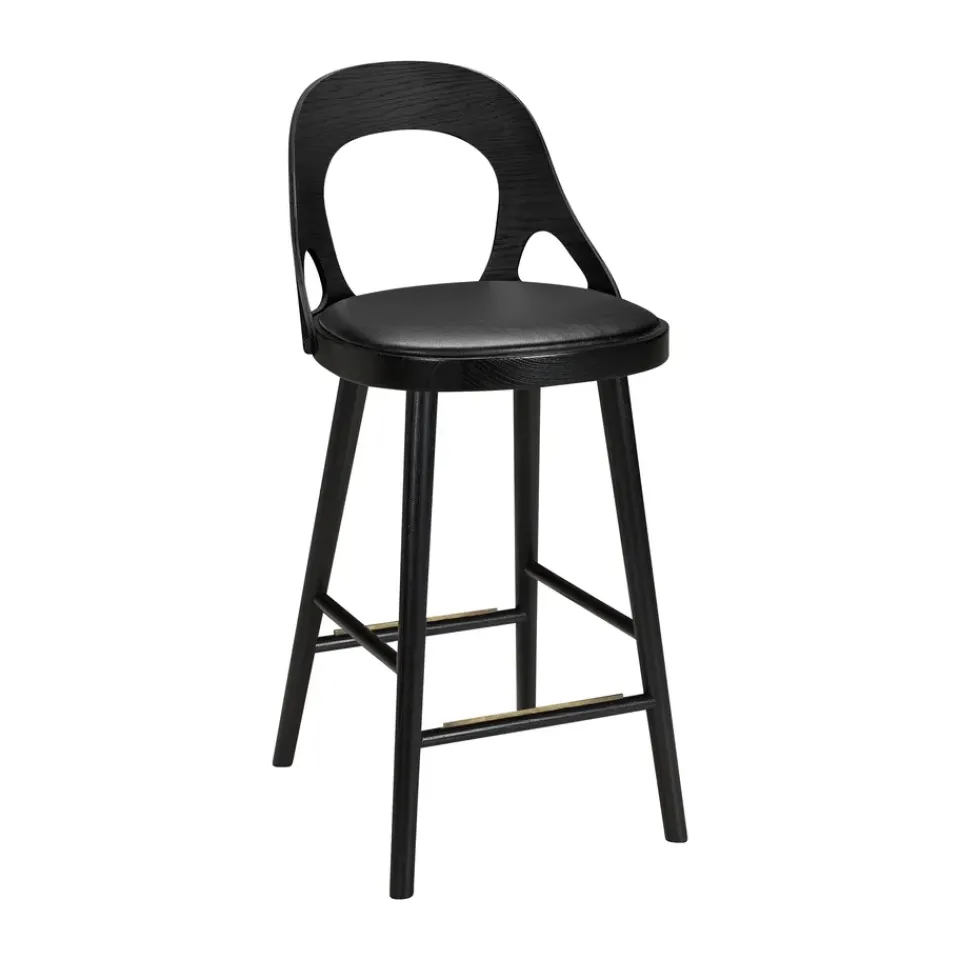 Hans K Bar Stools*Colibri bar stool 63 cm, Stained oak- pad Black
