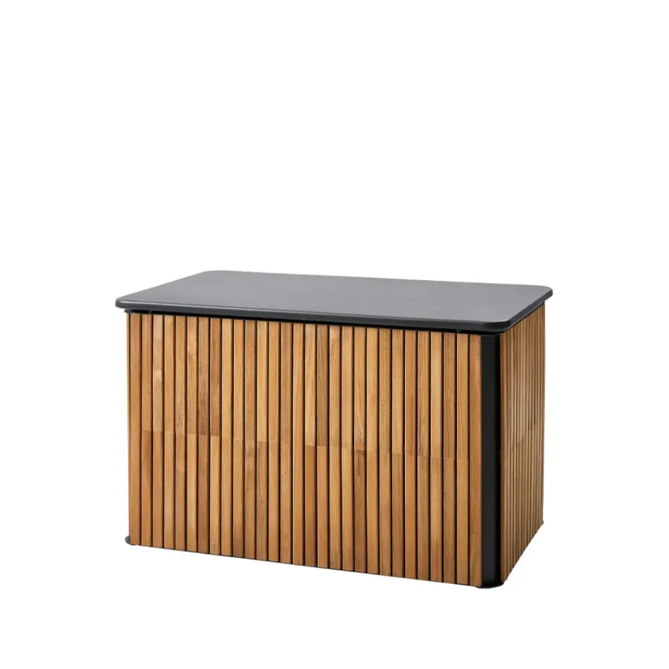 Cane-line Garden Details & Accessories*Combine cushion box, Teak, lava grey, small Brown