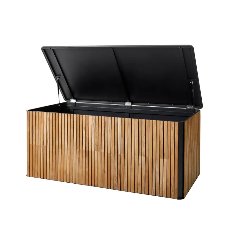 Cane-line Garden Details & Accessories*Combine cushion box, Teak, lava grey, large Brown