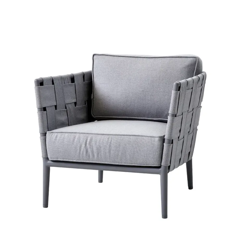 Cane-line Seating|Outdoor Lounge Furniture*Conic lounge armchair, Light , incl. cushions Grey