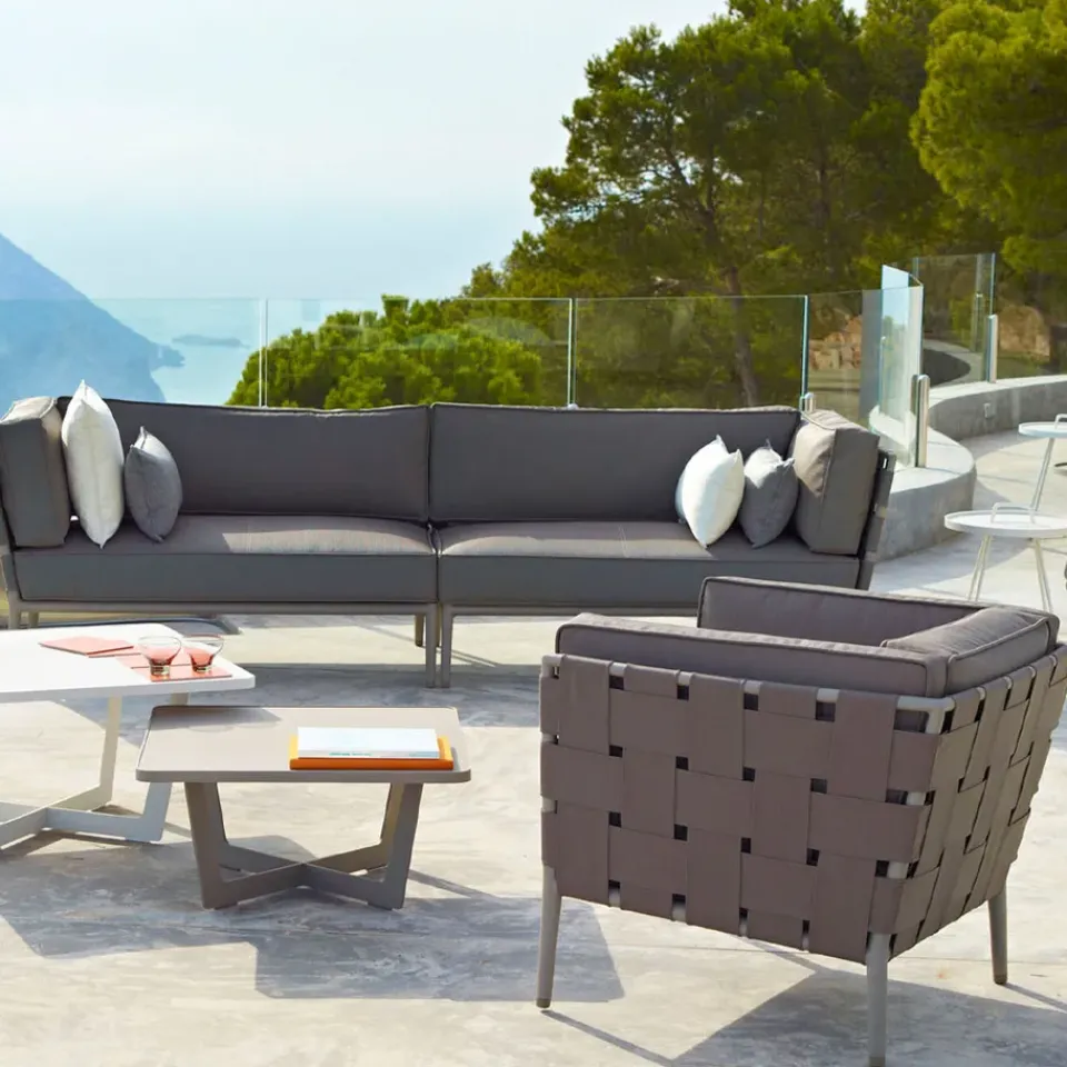 Cane-line Seating|Outdoor Lounge Furniture*Conic lounge armchair, Light , incl. cushions Grey