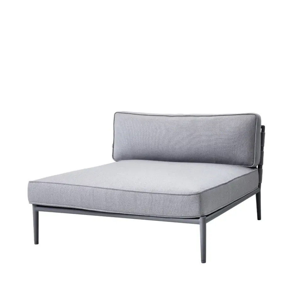 Cane-line Garden Sofas & Garden Benches|Outdoor Lounge Furniture*Conic modular sofa, Light daybed incl. cushions Grey