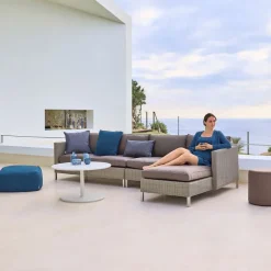 Cane-line Outdoor Lounge Furniture*Connect armchair weave, Taupe, cushion set Natté taupe Beige
