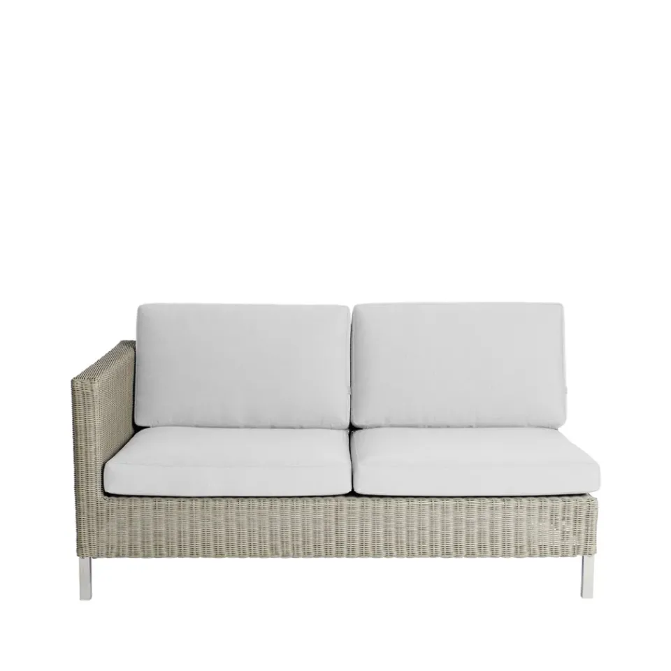 Cane-line Garden Sofas & Garden Benches|Outdoor Lounge Furniture*Connect modular sofa, 2-seater taupe, right, white cushions Beige