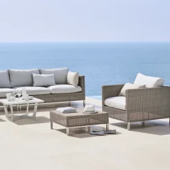 Cane-line Garden Sofas & Garden Benches|Outdoor Lounge Furniture*Connect modular sofa, 2-seater taupe, left, white cushions Beige