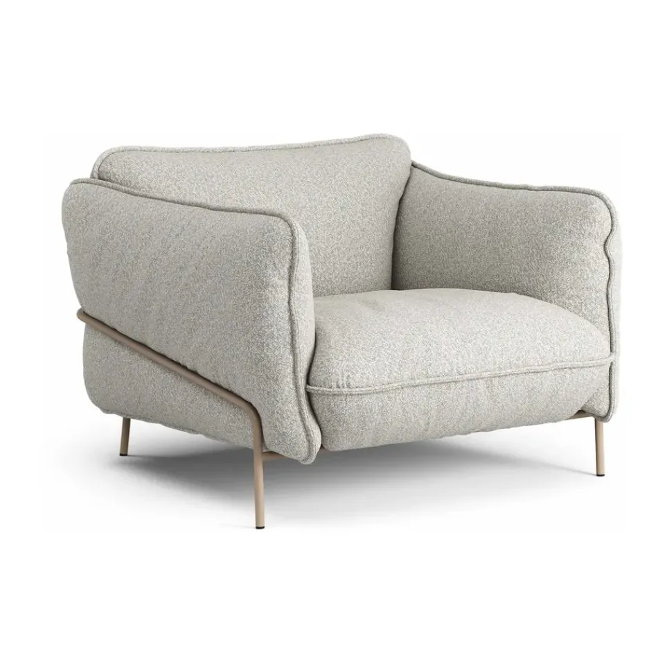 Swedese Armchairs & Footstools*Continental armchair, Wave Sky-nutmeg Grey