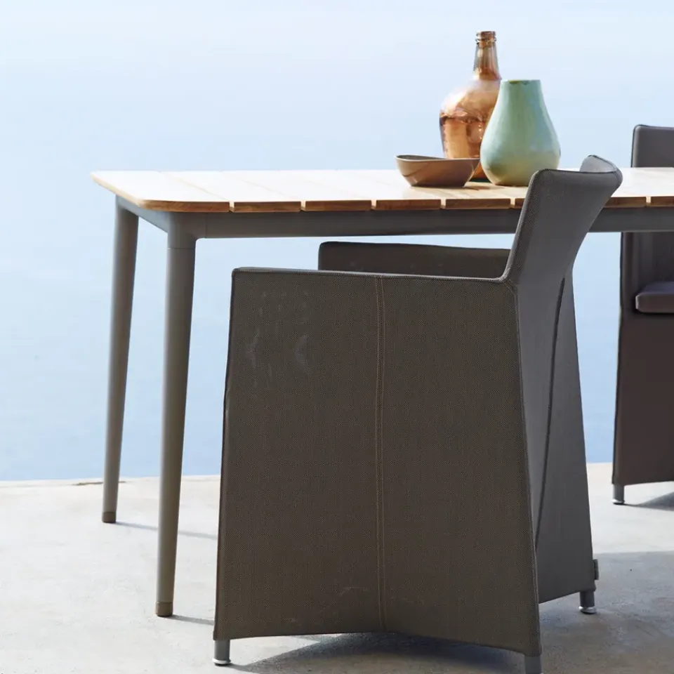 Cane-line Table For Outdoor Use*Core dining table teak 274x100x74 cm, Taupe tripod Brown
