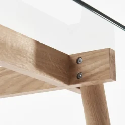 A2 Dining Tables*Corners dining table, Oak stained. glass Black